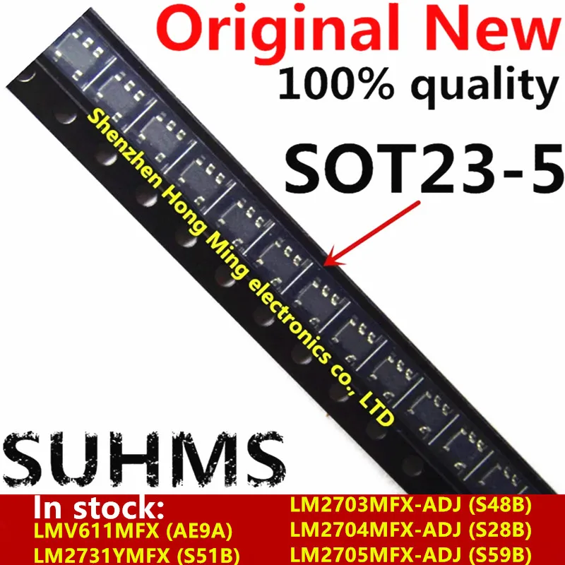 (10 piezas) 100% Nuevo LM2703MFX-ADJ LM2704MFX-ADJ LM2705MFX-ADJ S48B S28B S59B LMV611MFX LMV611 AE9A LM2731YMFX S51B sot23-5