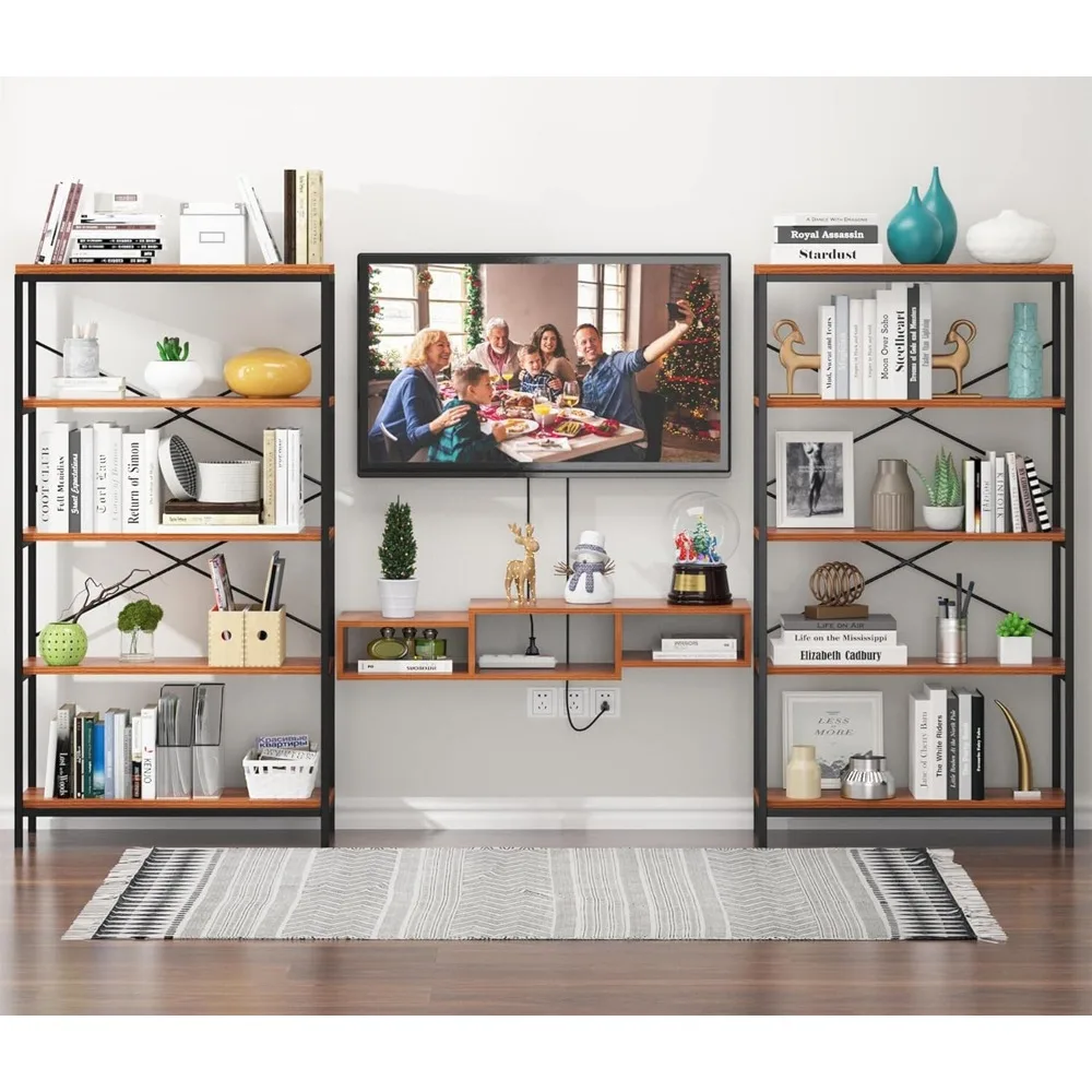 5-stufiges Metallleiter-Bücherregal-Set, 58 hohes Lagerregal, moderne Akzentmöbel, platzsparende Regaleinheit