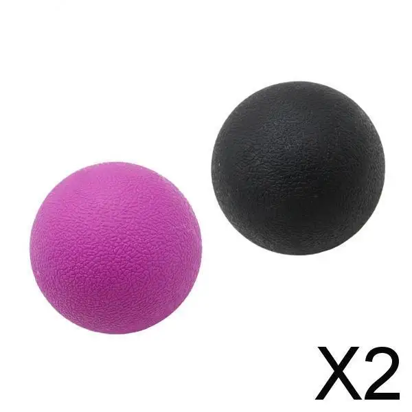 2xDeep Tissue Myofascial Massage Ball for Back Neck Black Purple