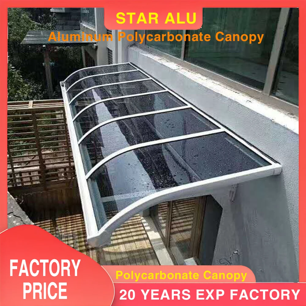 Factory Supply Waterproof Outdoor Aluminum Custom Front Door Canopy with Clear Polycarbonate Roof – Aluminum Frame Awning