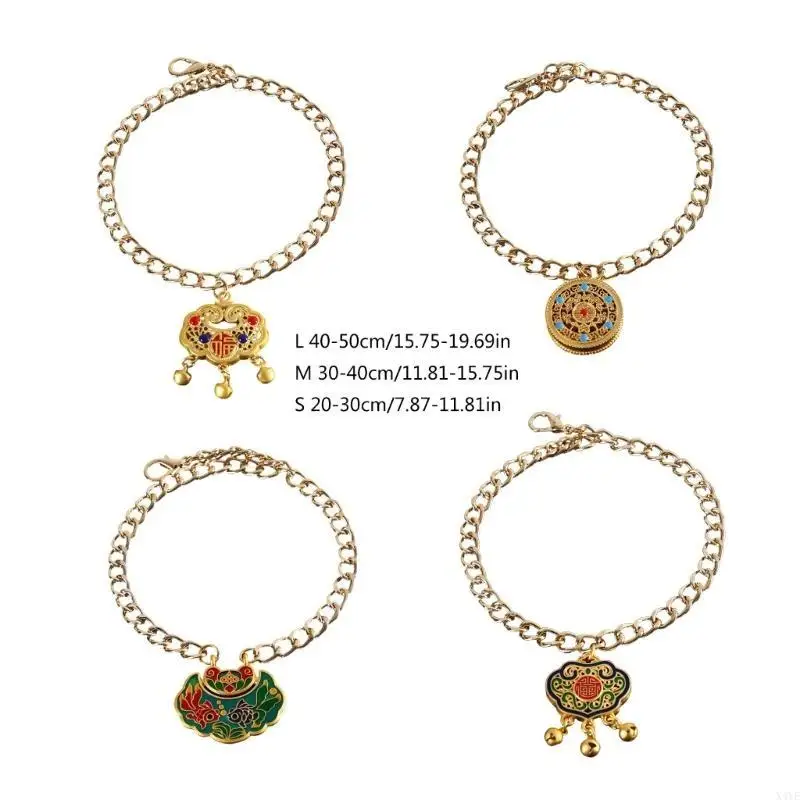 X4YE 4pack احتفالات الربيع طوق العلامة التجارية المحظوظة طول العمر المعادن قفل الكلب قلادة الحيوانات الأليفة الملحقات #6