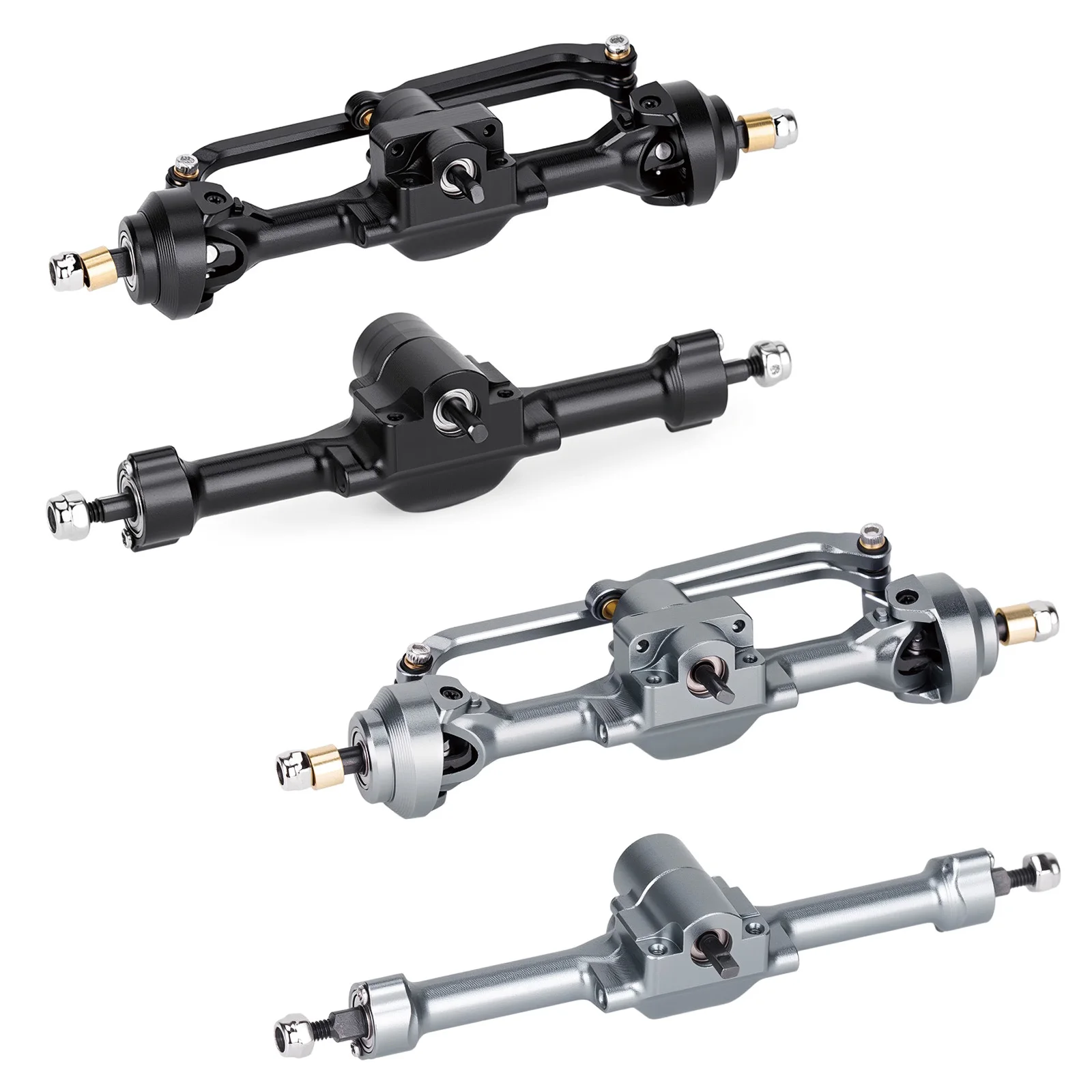 1/30 SCX30 Aluminum Alloy Extended 3mm Front and Rear Axles With Brass Steering Knuckles for 1/30 RC Axial SCX30 Crawler