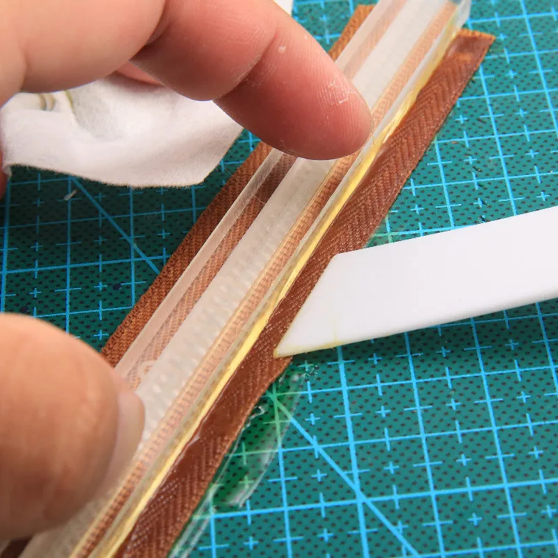 Handgemachte DIY Leder Reißverschluss Kleber Anti Überlauf Lineal Handgemachte Acryl Reißverschluss Kleber Werkzeuge Reißverschluss Kleber Praktische Handwerk Werkzeuge