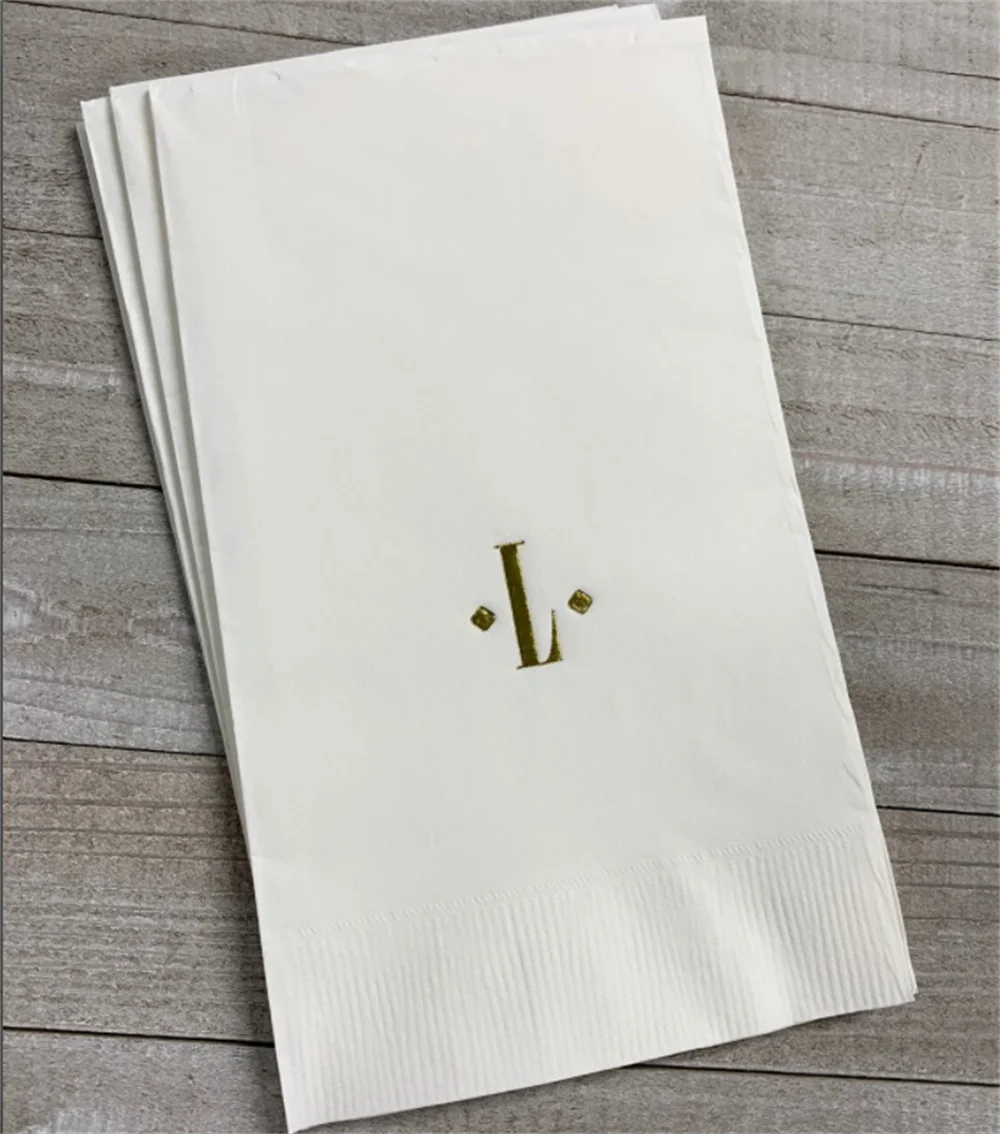 

50PCS Personalized Hand Guest Towels Paper Dinner Napkins Wedding Favors Hostess Gift Party Engagement Monogram Birthday Bar Bat