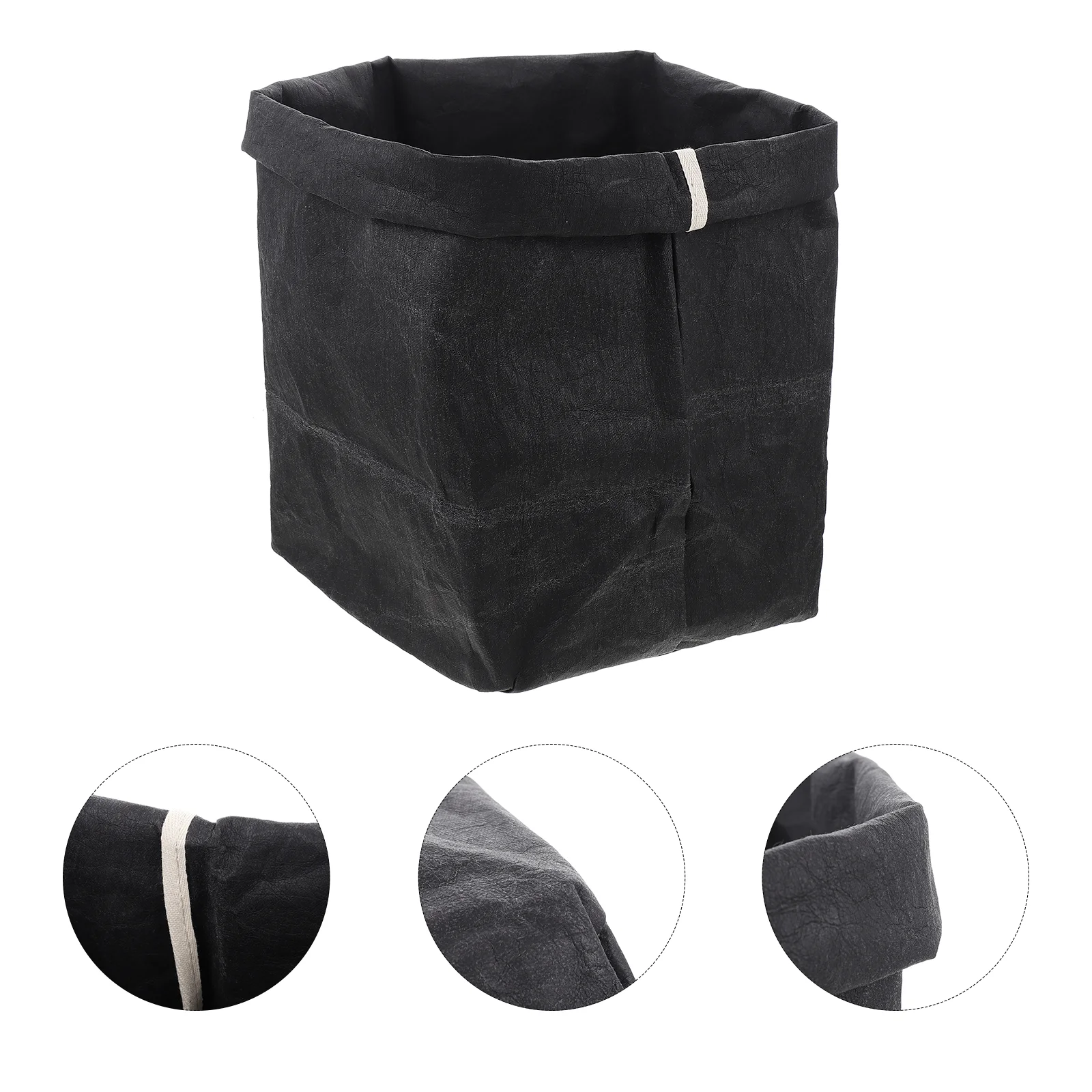 Loaf Bread Kraft Paper Reusable Bags Water Proof Vegetable Pouch Black Exquisite Organize for Flower Pot Fruit Shopping