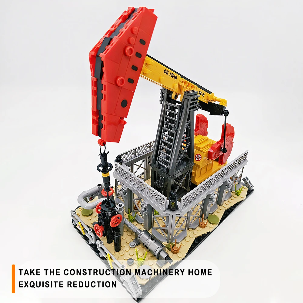 

Oil Pumping Unit Model Of Petrochemical Plant Building Blocks And Ornaments Educational Assembly Bricks Sets Toys For Kid Gifts