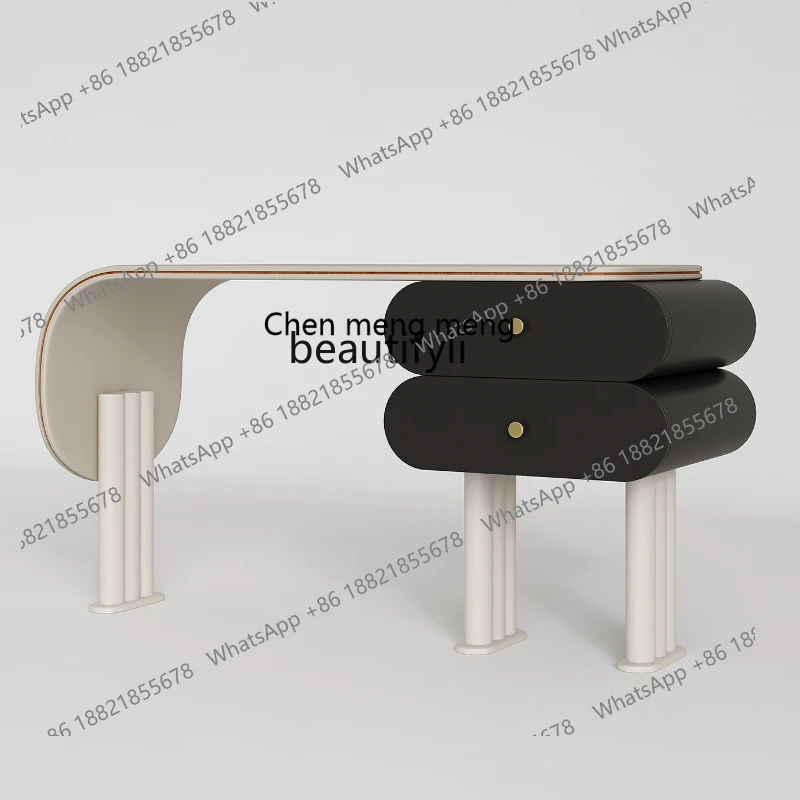 

Modern Simple Dresser Storage Cabinet Integrated Bedroom French Retro Long Retractable Makeup Table Minimalist furniture