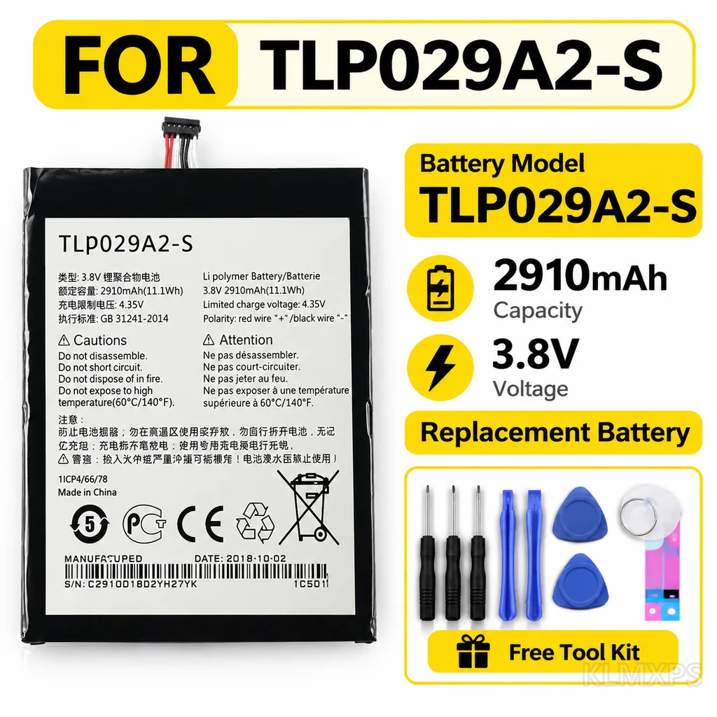 2910mAh Phone Replacement Battery for Alcatel OneTouch Idol 3 (5.5) OT-6045K OT-6045Y 6045I, TLP029A2-S TLp029A1 TLp029AJ