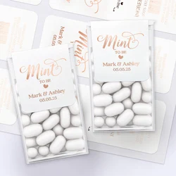 Custom Personalized Labels for Wedding Favors Bridal shower Rose Gold Silver Mint to be Tic Tac Stickers for mini freshmints box