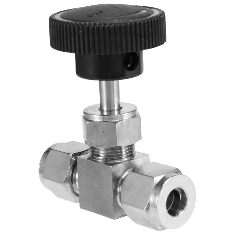 A55F-Adjustable Needle Valve O.D Tube Stainless Steel 304 High Pressure Acid Proof Straight Card Set Crane