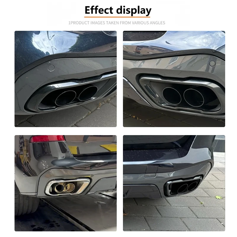 

X5 X6 X7 G05 G06 G07 19-24 Exhaust Tip Cover SUS304 Steel Tailpipe Cover Upgrade with M60i Muffler Nozzle for Car Exhaust