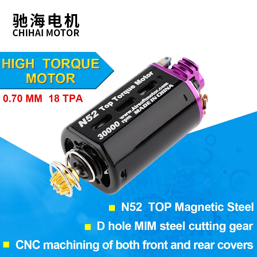 

CHF-480WA-7018T N52 Nd-Fe-B 18TPA High Torque AEG Motor 30K Short Type With Vented Case Ver.3 Gearbox For Gel Blaster Toy