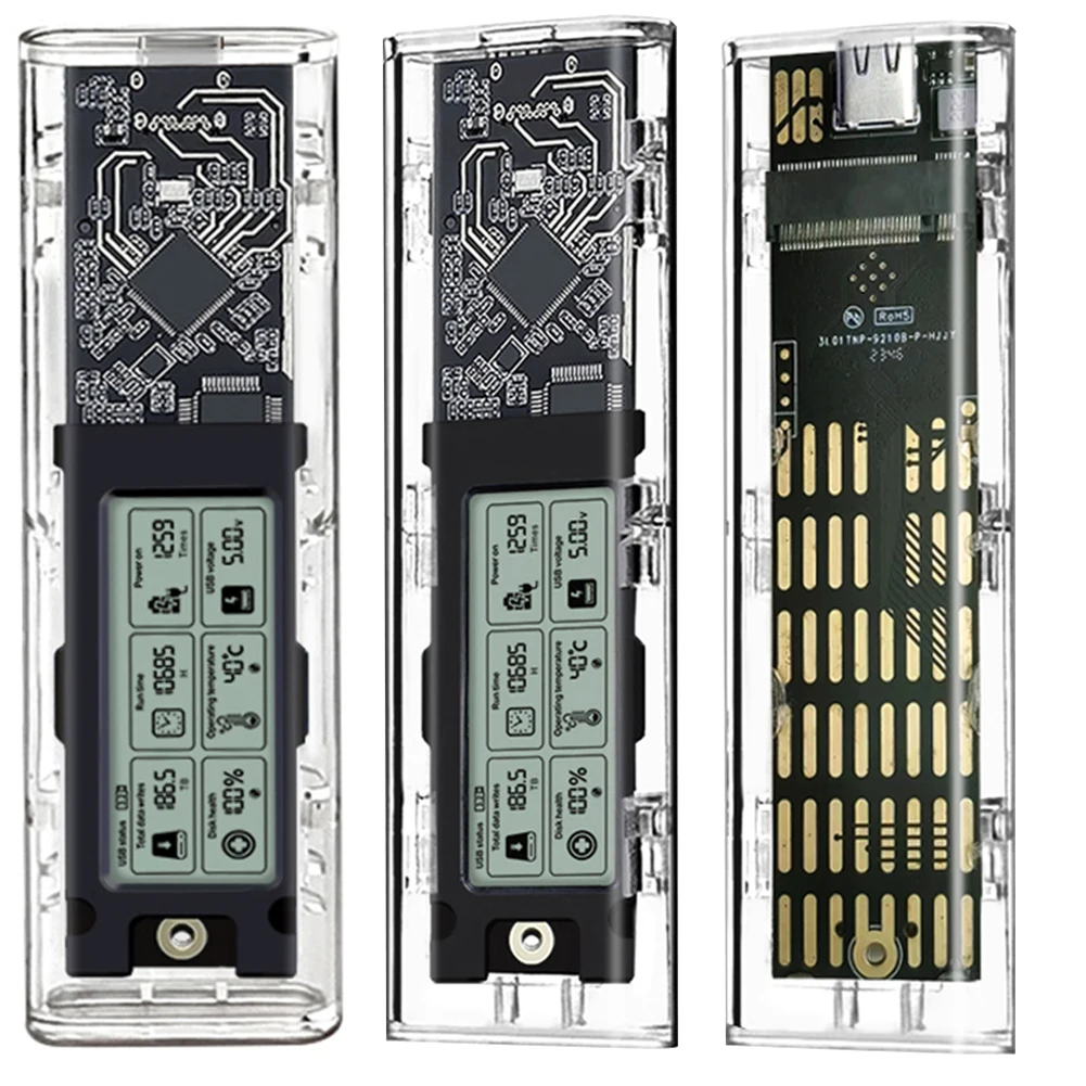 

M.2NVME/NGFF Intelligent Digital Health Detection Multi-Purpose Digital Display Drive Case External M.2 Adapter SL-TN10-P-AC