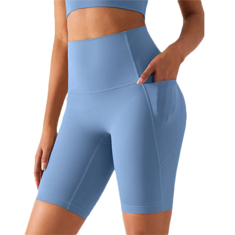 Aiithuug Biker Shorts Women Yoga Shorts with Pockets Running Short Women's Total Train High Rise 7