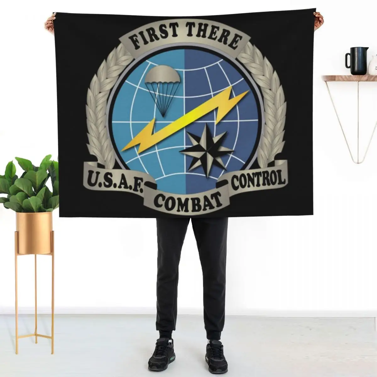 USAF - Combat Controller Badge No TxtShirt Throw Blanket Polar Softest for winter Flannels Plush Flannel Fabric Blankets