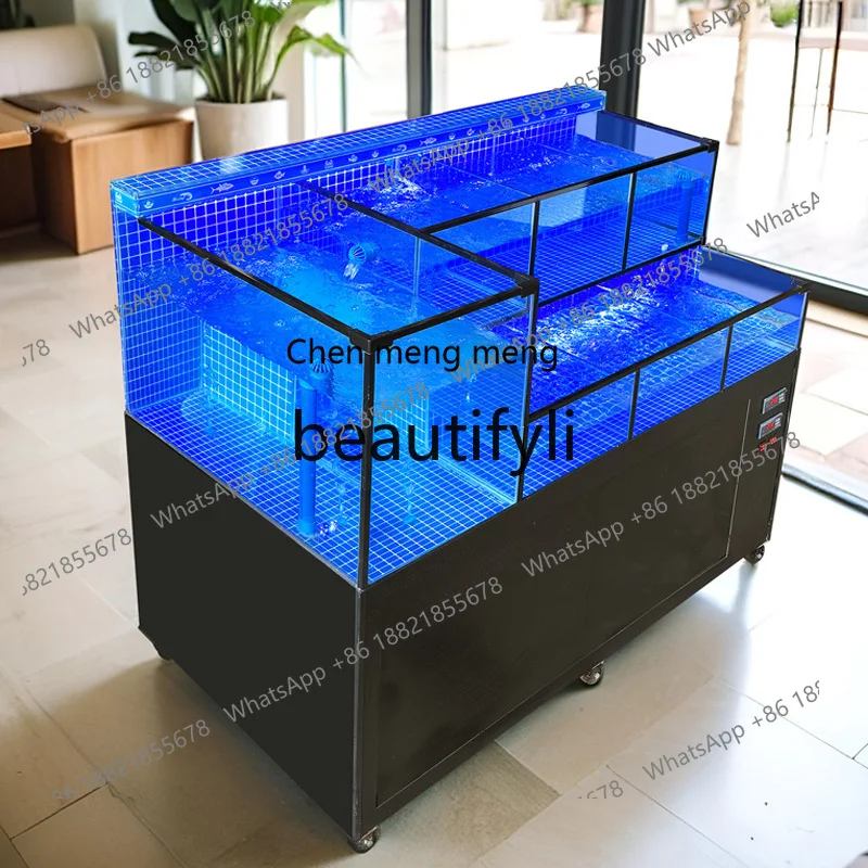 

Z189 Mobile Seafood Pool Fish Tank Commercial Shellfish Pool Aquatic Mixed Cultivation Pool Integrated Refrigeration Machine