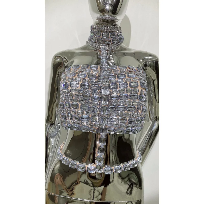 2025Новое поступление, роскошное модное колье со сверкающими бриллиантами, сексуальное легкое роскошное вечернее платье без бретелек, предмет