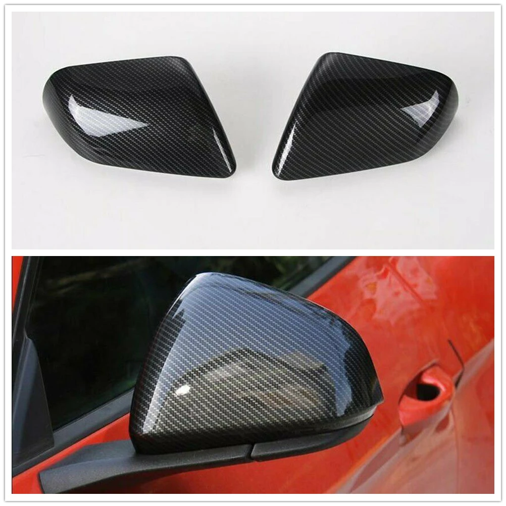 

Carbon Fiber Mirror Cover Add On Car Exterior Door Side Rear View Caps Rearview Reverse Case Shell For Ford Mustang 2015-2022