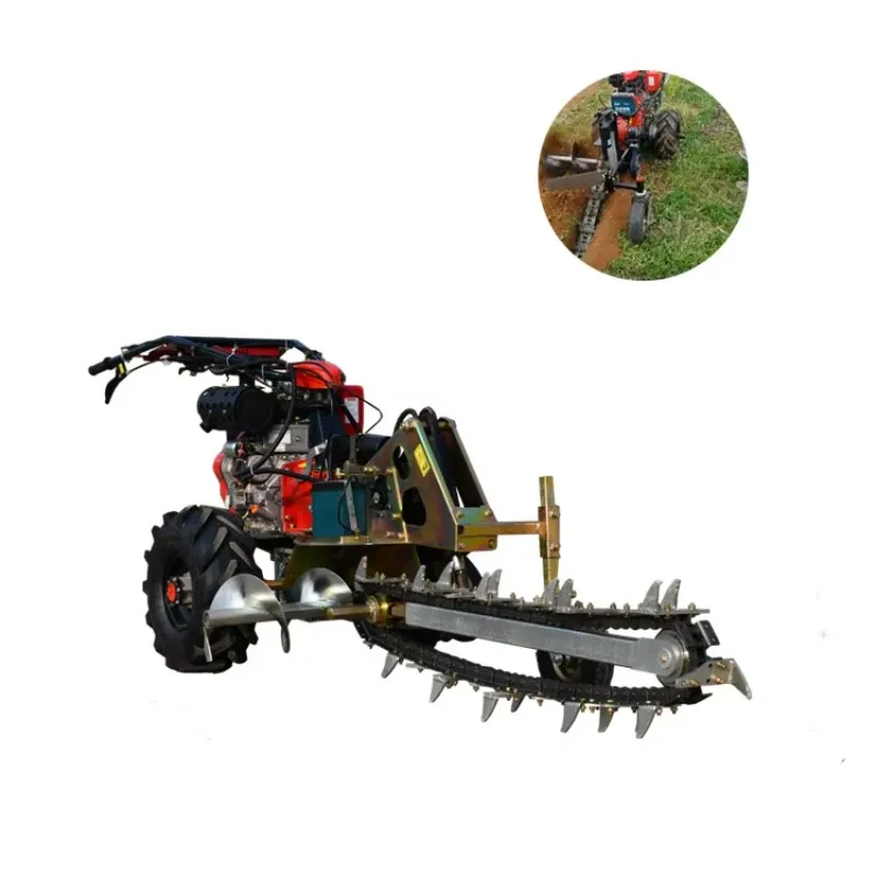 Various Types Of Chain Type Trenching Ditching Machine 15HP Small Trench Digger Mini Cable Chain Trencher