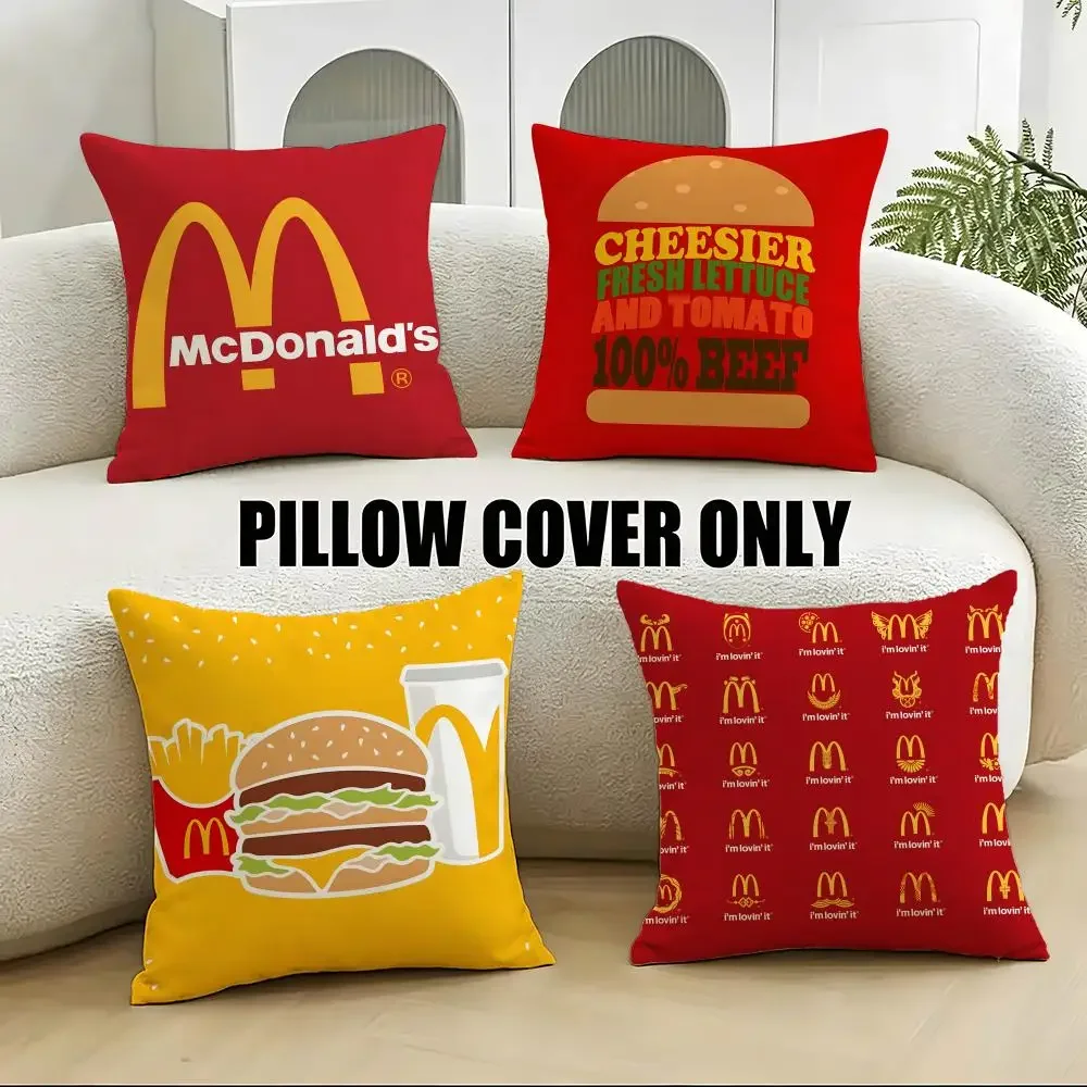 Capa de Almofada Global M-Mc-DonaldsS 4 Peças, Capas de Almofada Macias de Pelúcia 40x40 45x45 para Sofá e Quarto
