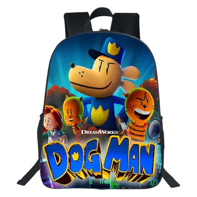 

Children Back to School Bag Dog Man Graphic Knapsack Waterproof Canvas Bookbag Casual Daypack for Boys Girls