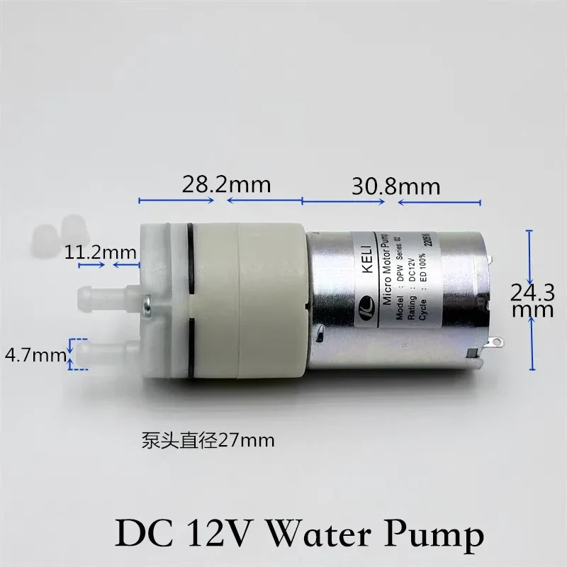 KELI DPW-02 DC 12V Micro 370 Metal Brush Motor Water Pump Self Priming Silent Diaphragm Pump for Home Appliance