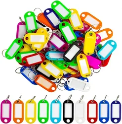 Colorido plástico Key Fobs com etiquetas de identificação, etiquetas com cartões de nome, muitos usos-cachos de chaves, bagagem, 100 pcs