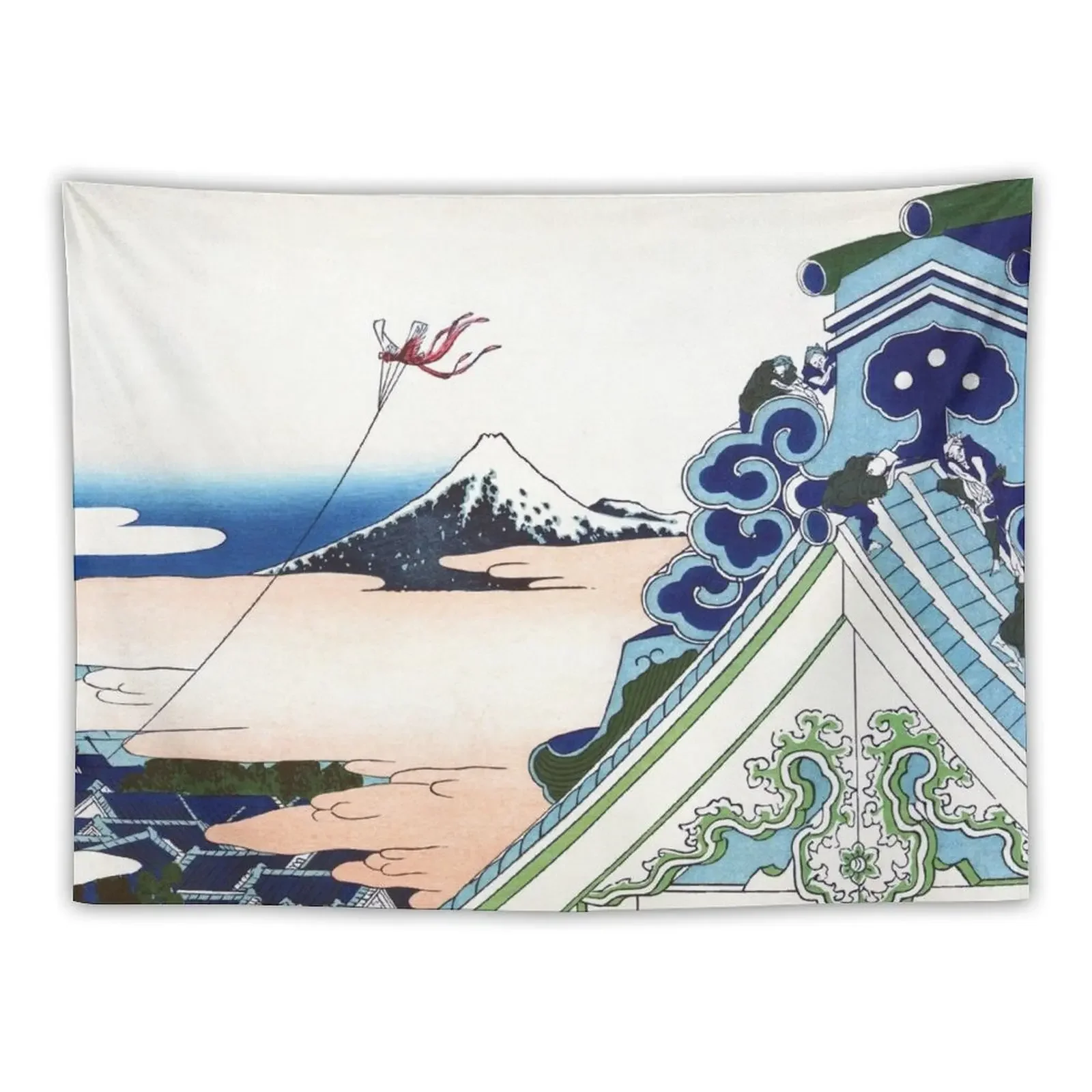 Honganji Temple at Asakusa in Edo by Katsushika Hokusai Tapestry Decorations For Room Room Decor Tapestry