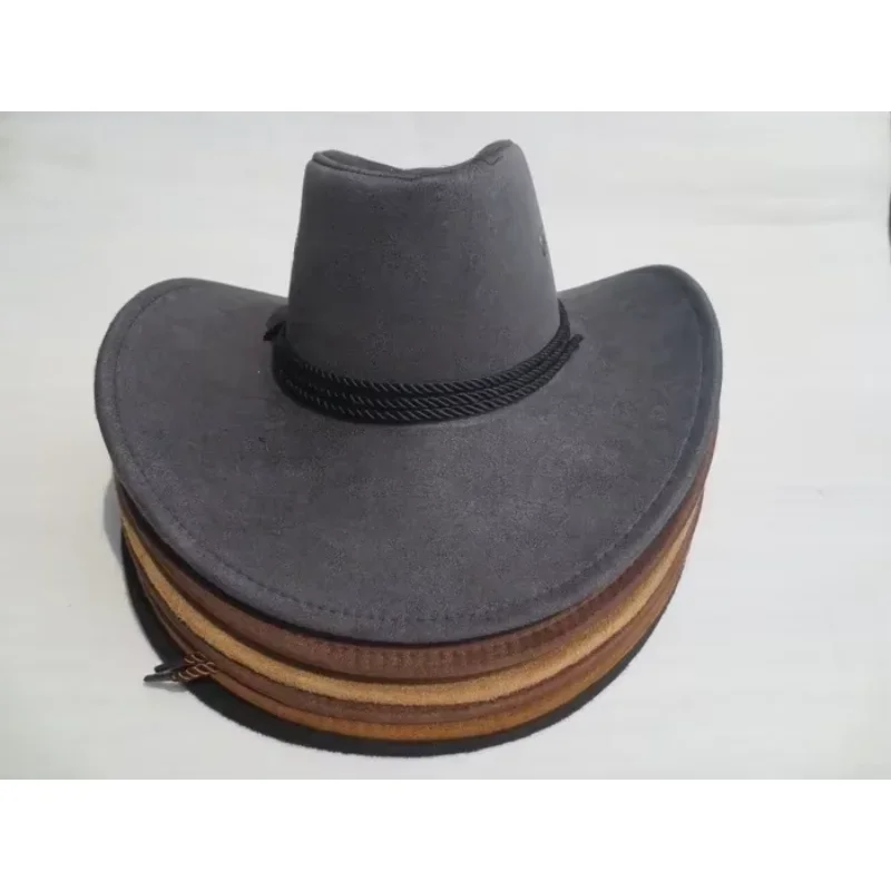 أزياء قبعة الشمس فو الجلود قبعة رعاة البقر الرجال والنساء قبعات السفر الأزياء القبعات الغربية Chapeu كاوبوي 9 ألوان