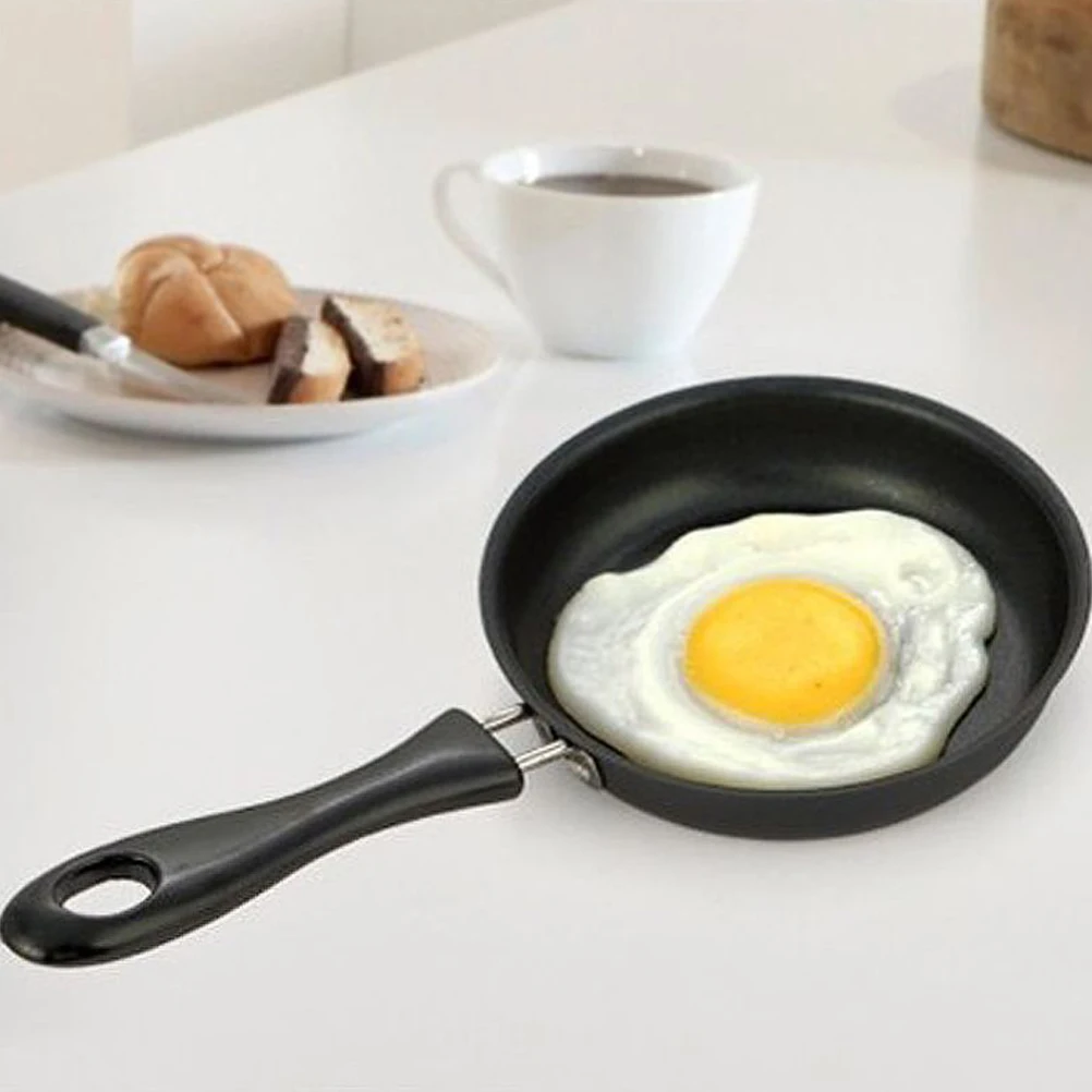 

2Pcs Mini Frying Pan Non-Stick Iron Cookware for Egg Omelette Breakfast Quick Heating Wear-Resistant Bottom Ergonomic Handle