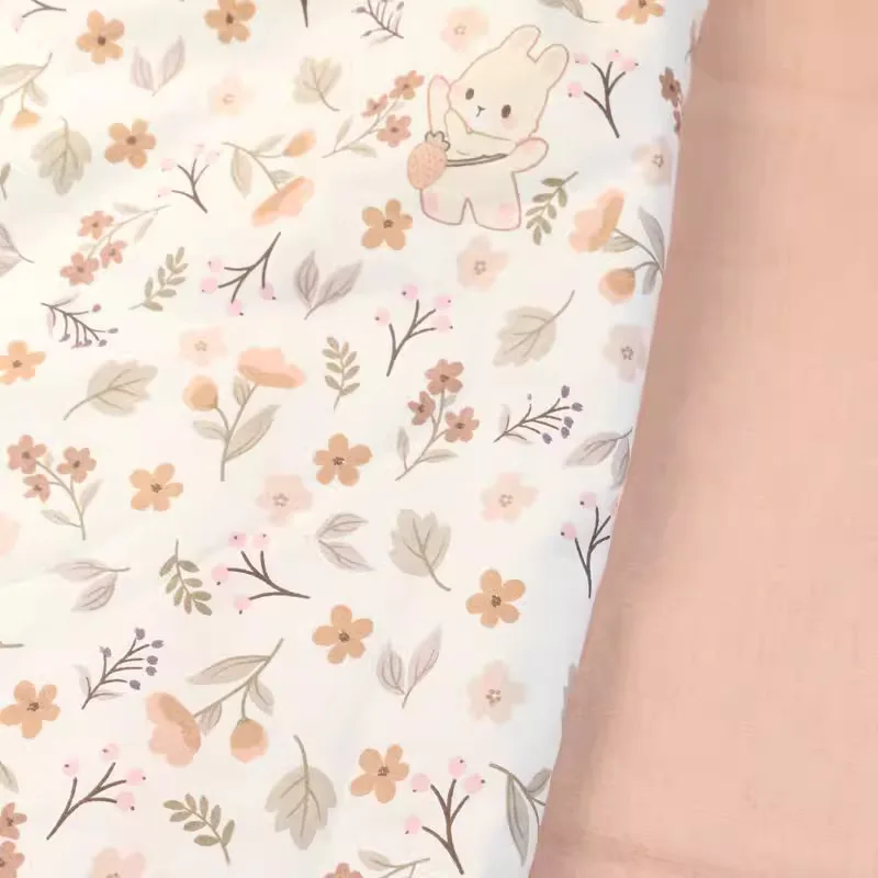 235cm Cartoon Bunny Cotton Twill Fabric Cotton Bedding Handmade Shell Fabric telas por metros doble ancho de algodon