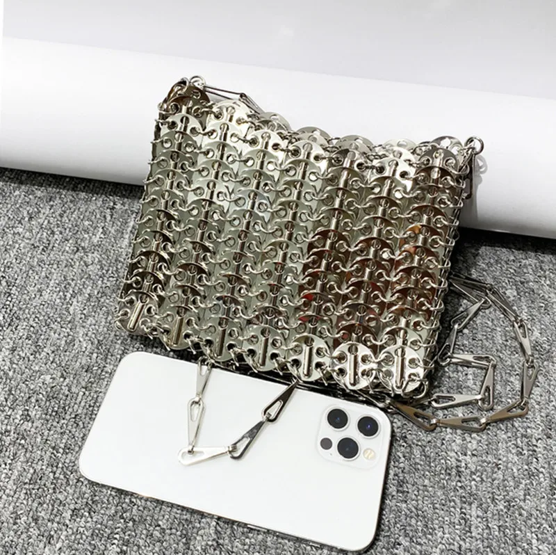 Designer Tote Bag Aesthetic Bags luxury Handbag Metal Hollow Women\'s Bag Wedding Party Clutch Shoulder Bag Female Evening Bag