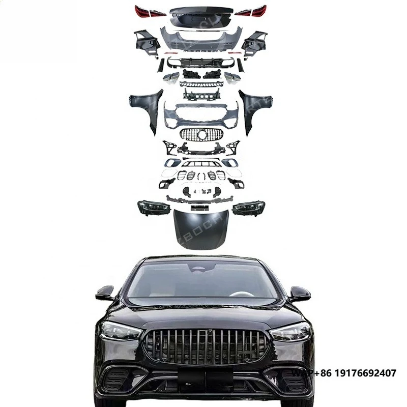 

W221 Upgrade to W223 Bodykit for Benz W221 s Class to W223 S63 AMG Car Bumper Bonnet Fenders Trunk Lid Car Mirror Cover Lights