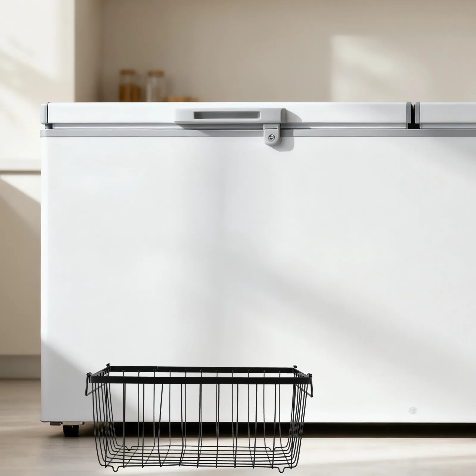 

Hanging Chest Freezer Organizer Baskets Heavy-Duty Metal Wire Mesh Storage for Deep Freezer Refrigerator Airflow Optimization