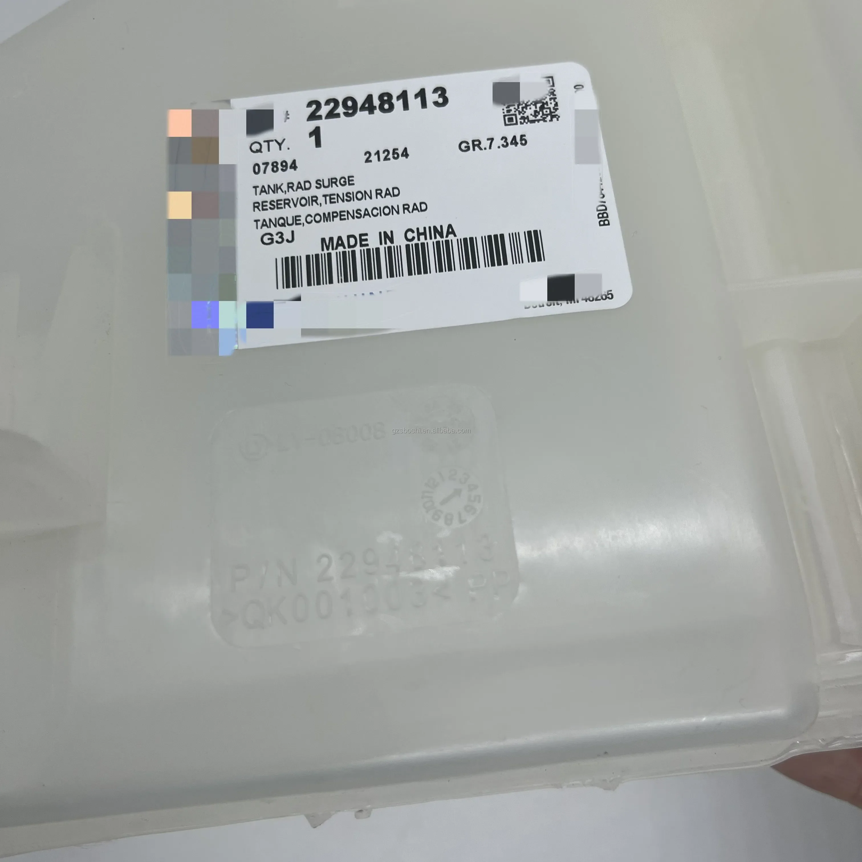 22948113   Tanque de expansão do radiador do reservatório do líquido refrigerante das peças de automóvel Suitab GM 22948113   para Chevrolet Cruze