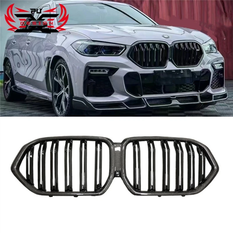 

Carbon Fiber For BMW X6M F96 Front Grille LD Style Front Bumper Kidney Center Mesh Grill Grille