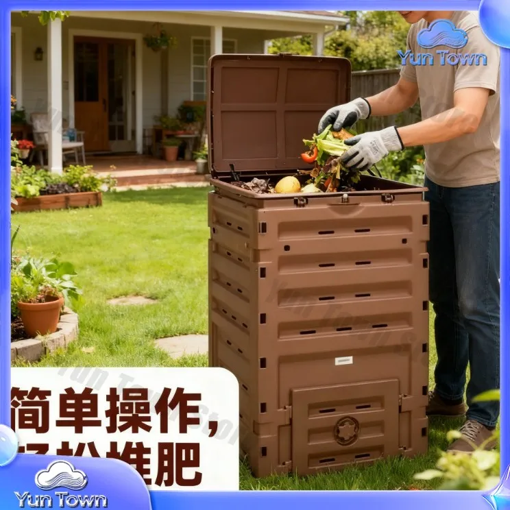 for 500L Large Capacity Garden Compost Bin Organic Fertilizer Waste Leaf Composter for Outdoor Landscaping