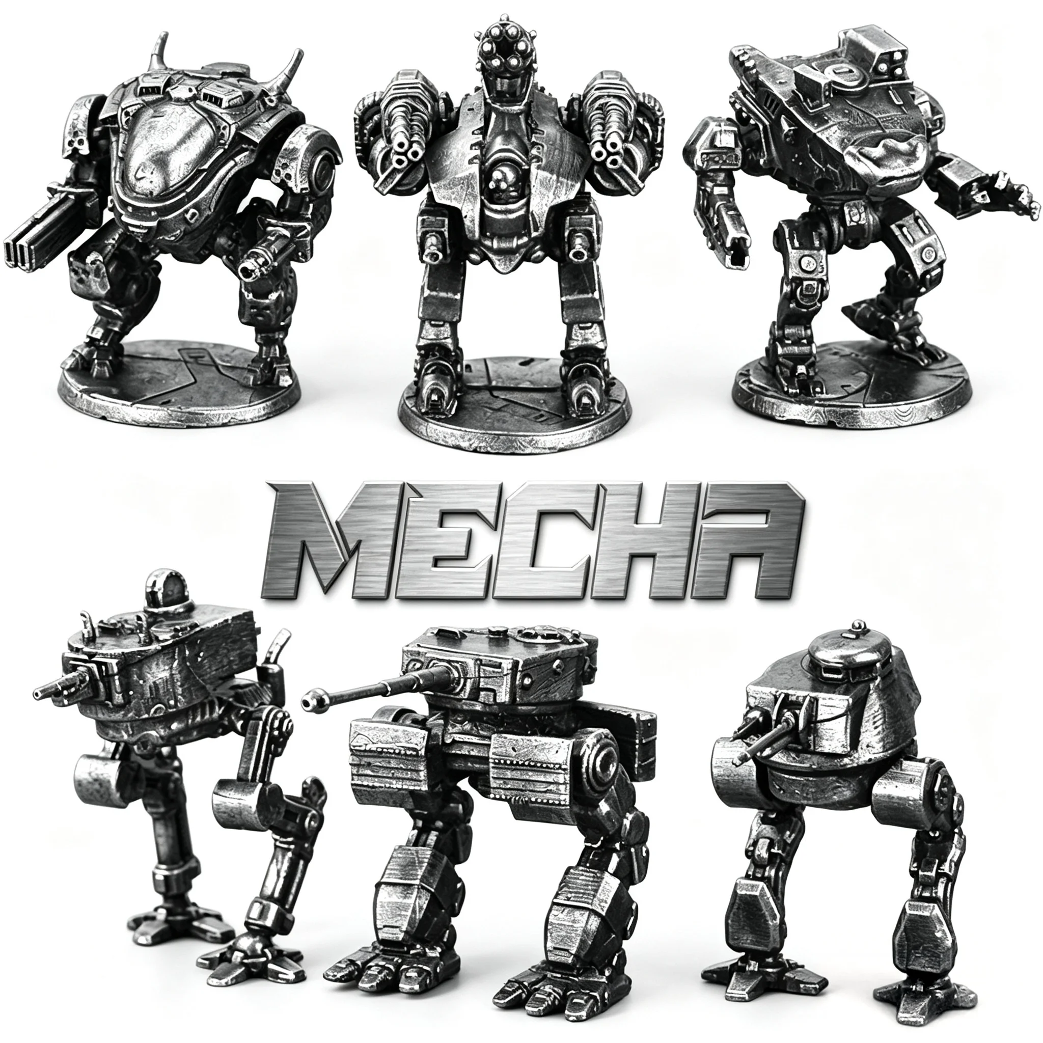 Alloy Metal Mecha Robot Sci Fi Model 2026 New Action Figure Miniatures Tabletop Wargame Unpainted Vehicle Car Decor Gift