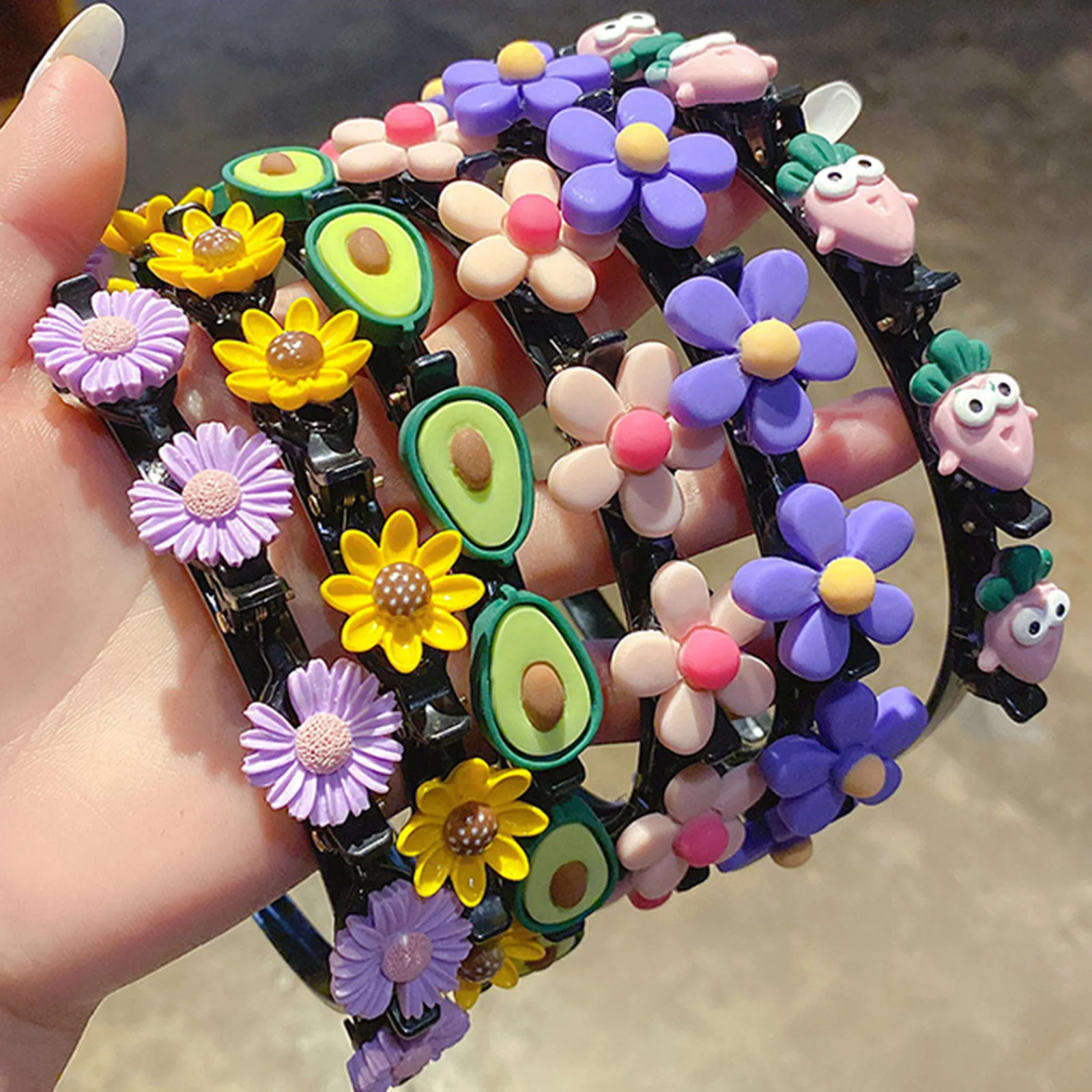 1PC Fashion Cute Hairbands Colorful Flower Bow Tie Child Hair Hoop Bands Headband Bezel Girls Hair Accessories Headdress 11cm