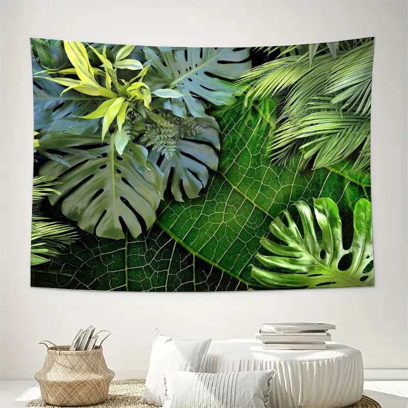Luxury Green Leaf Wall Art Deco Photo Print for Living Room Decor Extra Large Size Wall Poster Mural (150x234cm) High Definition