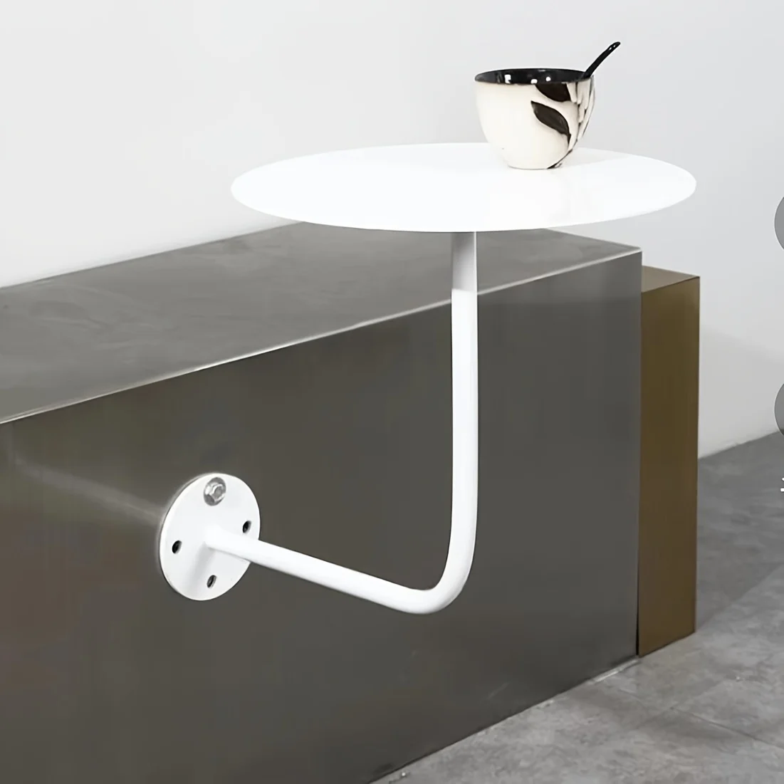 Side Table TEMUJIN Easy Modern Metal Circular Wall Mounted Internet Famous Wall Mounted Side Table Milk Tea Dessert Shop Coffee