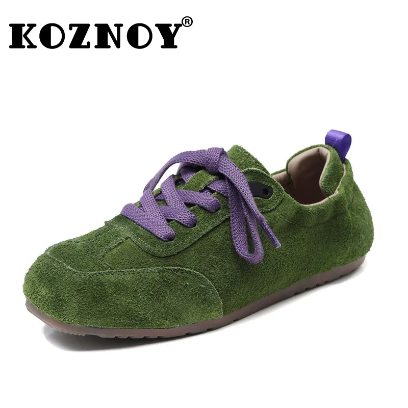 

Koznoy 1cm Cow Suede Genuine Leather Sandals Women Flats Platform Wedge Rubber Mary Jane Shoes Slippers Luxury Fashion