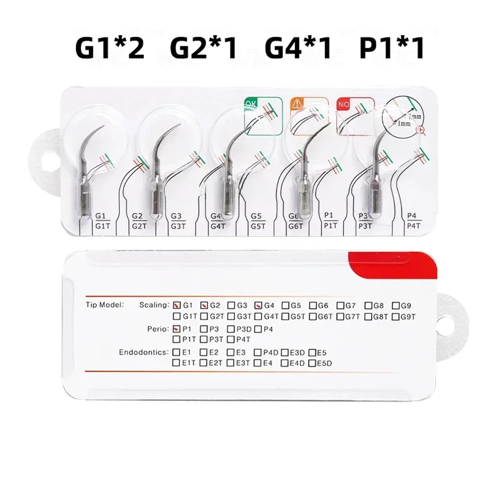 

5pcs Dental Ultrasonic Scaling Tips Scaler Tip Accessories Oral Teeth cleaning Periodontics Endodontics Fit Woodpecker/EMS G1P1