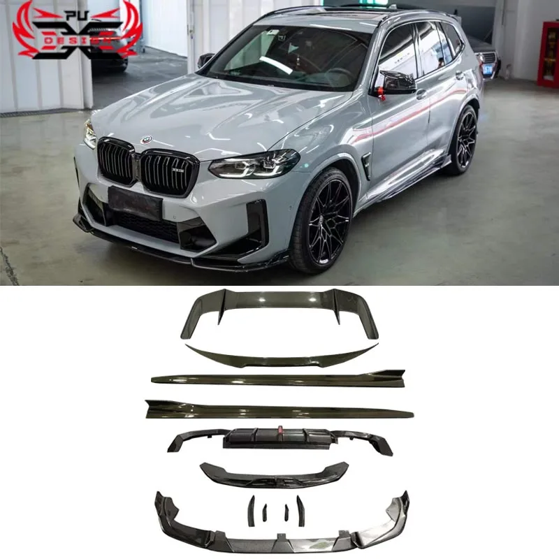 

For BMW X3M F97 lci 2022 Carbon Fiber Front bumper Front Lip Rear Diffuser Rear Spoiler Rear Trunk Wing Front Canards