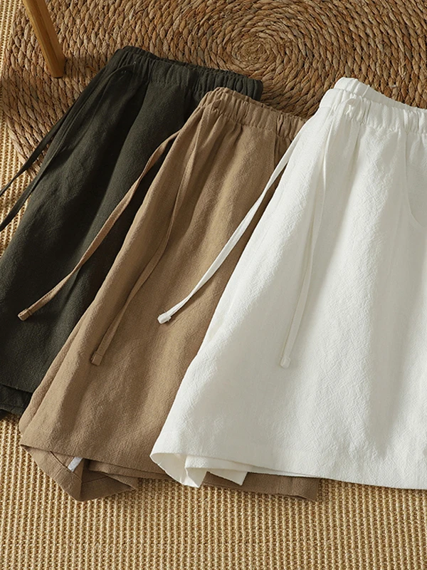 

High Waist Wide Leg Short Pants Women's plus Size Sporty Thin Casual Loose Straight Leg Trousers Outerwear Summer Breathable