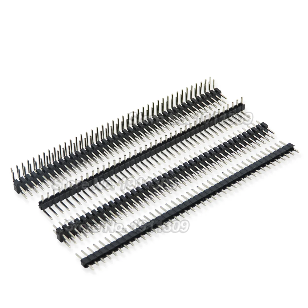 10PCS 40 Pin 1x40 2x40 Single Double Row Male 2.0 Breakable Pin Header Connector Strip For Arduino Black 2.0MM 90 degrees