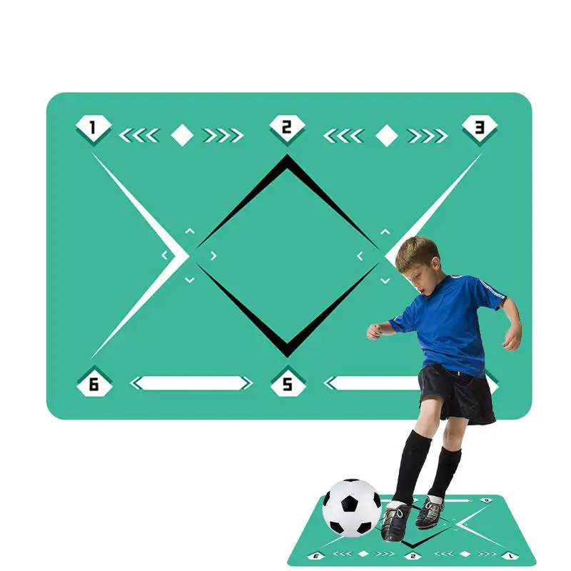 

Soccer Training Mat 90x60cm Silent Football Dribble Practice Pad Shock Absorption Rug Football Agility Training Floormat For