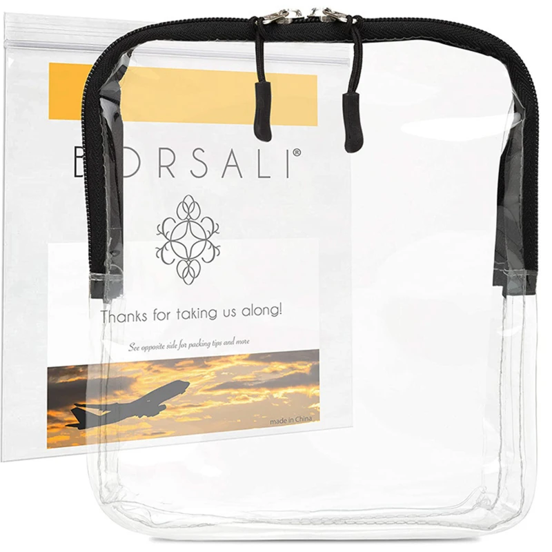 1pc Clear Travel Toiletry Bag - Quart Size Cosmetic Bag For Travel-Carry On & Organize Liquid Toiletries & More