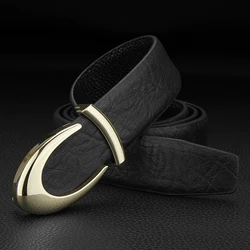 High Quality designer letter C full grain leather belt men Cowskin fashion Waist Strap luxury famous brand casual ceinture homme