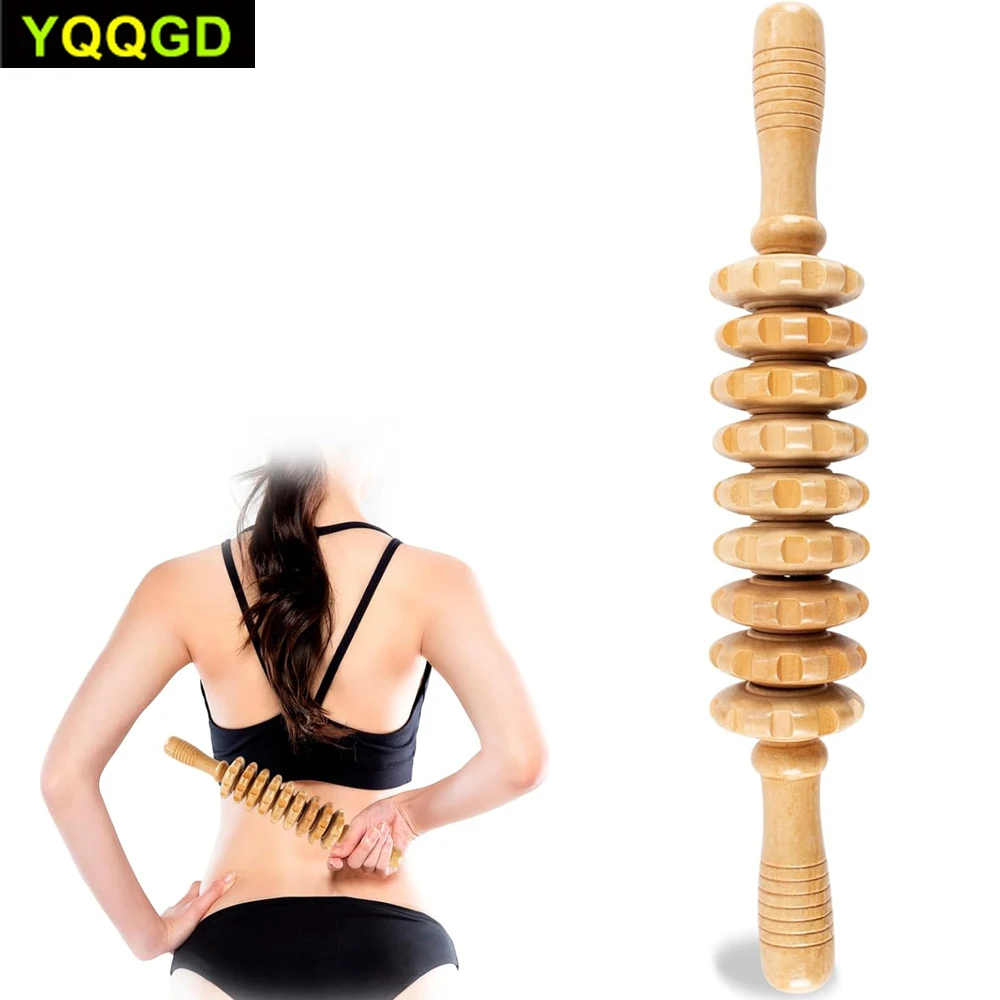 

1Pcs Wooden Massager Stick Roller Lymphatic Drainage Tool,Self Massage Roller Tool for Cellulite Reduction and Body Shaping